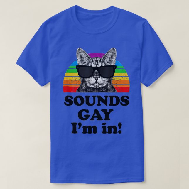 Sounds Gay Im In Cat Funny Pun Gift for Pride Mont T-Shirt (Design Front)