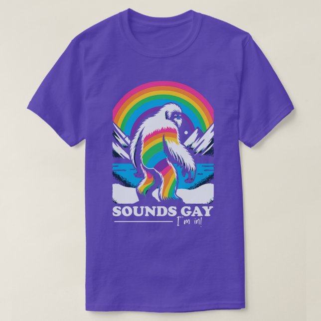 Sounds Gay Im In Gay Pride Rainbow T-Shirt (Design Front)