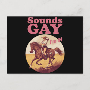 Sounds Gay I'm In Lesbian Western Pride Progress Postcard
