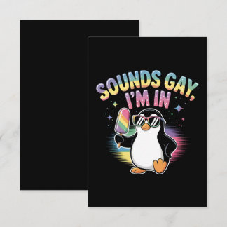 Sounds Gay I'm In Pride Month Design - Penguin Thank You Card