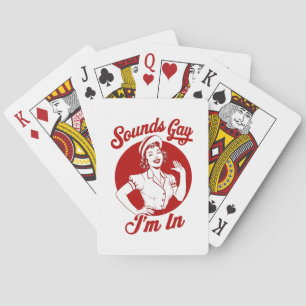Sounds Gay I'm In Vintage Lesbian Cowgirl Howdy  Playing Cards