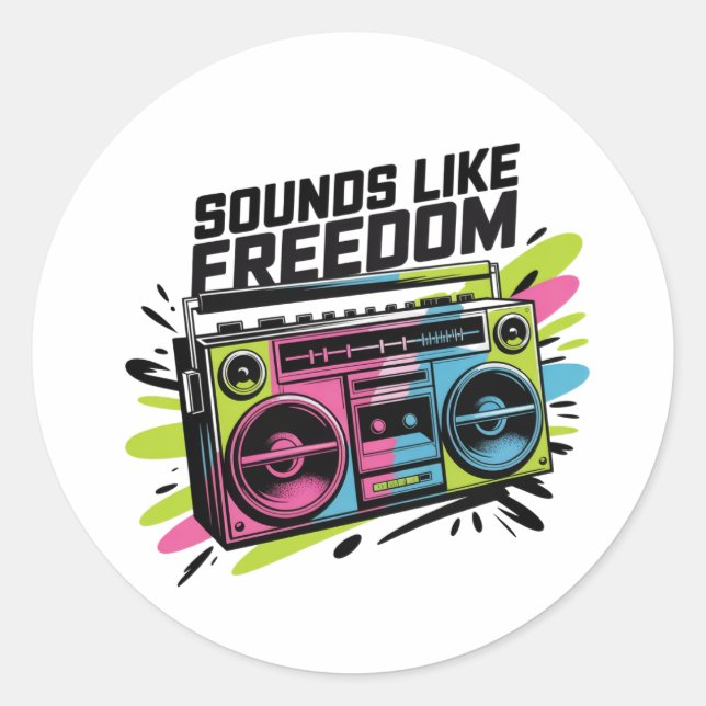 Sounds Like Freedom Classic Round Sticker (Front)