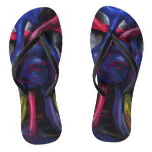 Sounds Of A Blue Heart Anatomical Human Organ Art Flip Flops