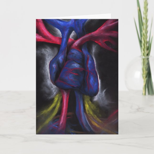 Sounds Of A Blue Heart Original Art Greeting Card (Front)