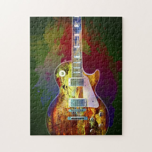 Sounds of music. Colourful guitar Jigsaw Puzzle (Vertical)