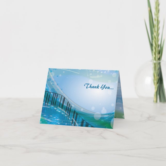 SOUNDS of the PIANO Bat Bar Mitzvah Thank You Card (Front)