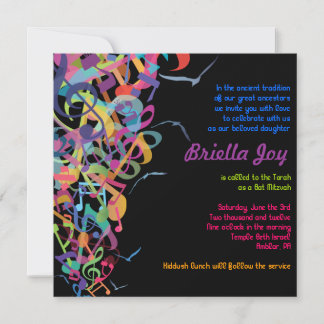 SOUNDS OF THE TORAH Bat Bar Mitzvah Invitation
