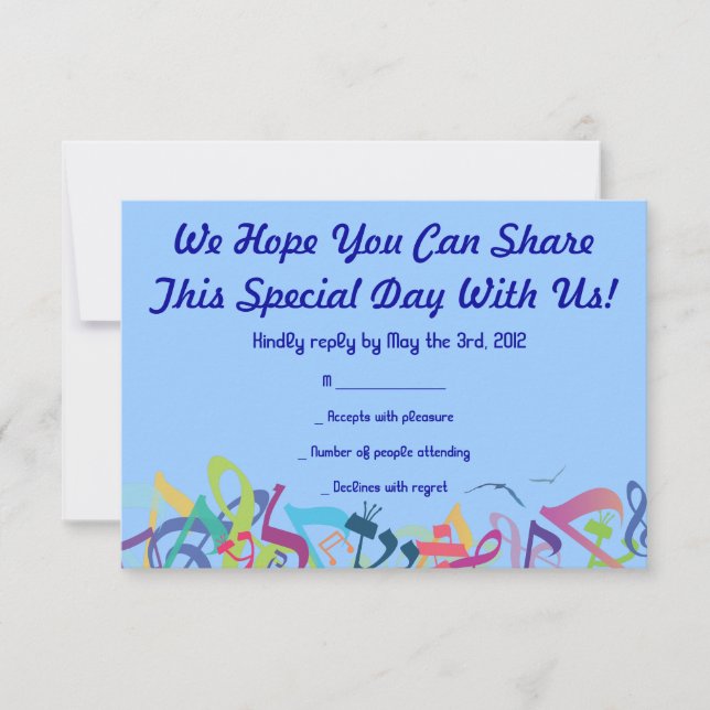 SOUNDS OF THE TORAH Bat Bar Mitzvah Reply Card (Front)