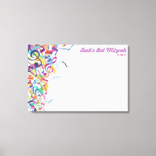SOUNDS OF THE TORAH Bat Mitzvah Sign-In Board Canvas Print