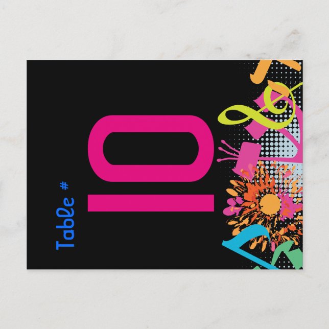 SOUNDS OF THE TORAH FLORAL Table Seating Card (Front)