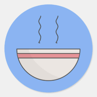 Soup bowl classic round sticker