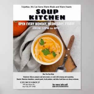 Soup Kitchen Donation & Volunteer Flyer Poster