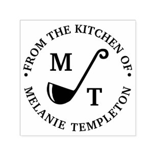 Soup Ladle “From the kitchen of” Name Monogram Self-inking Stamp