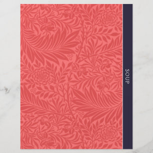 Soup Recipe Divider Vintage Red Floral