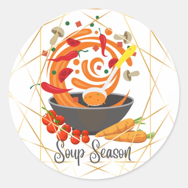 Soup Season Again  Classic Round Sticker (Front)