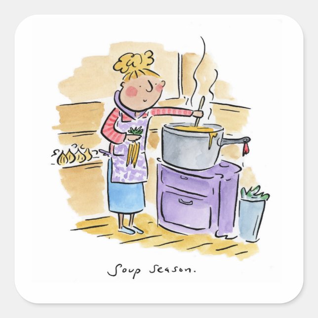 Soup Season Square Sticker (Front)