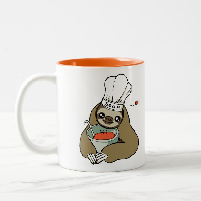 Soup Sloth with Chef Hat Mug (Left)
