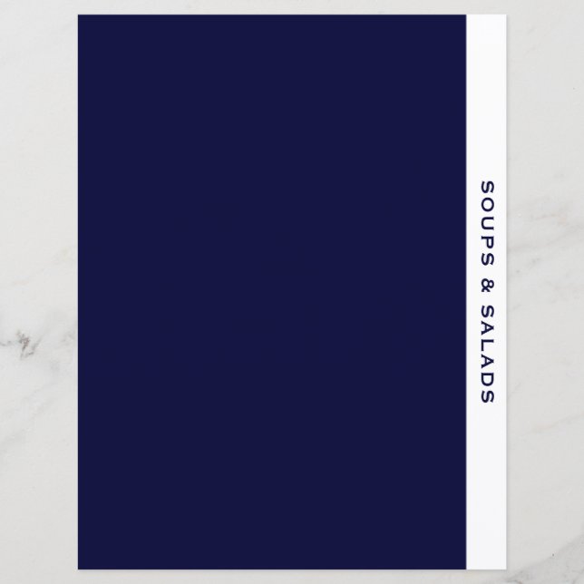 Soups & Salads | Recipe Divider | Navy & White (Front)