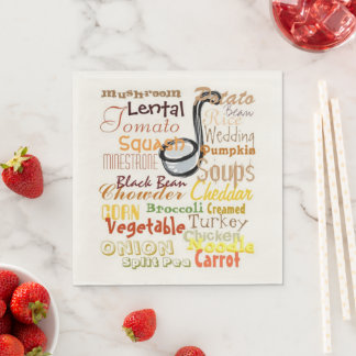 Soups Soup Food Graphic Art Napkin