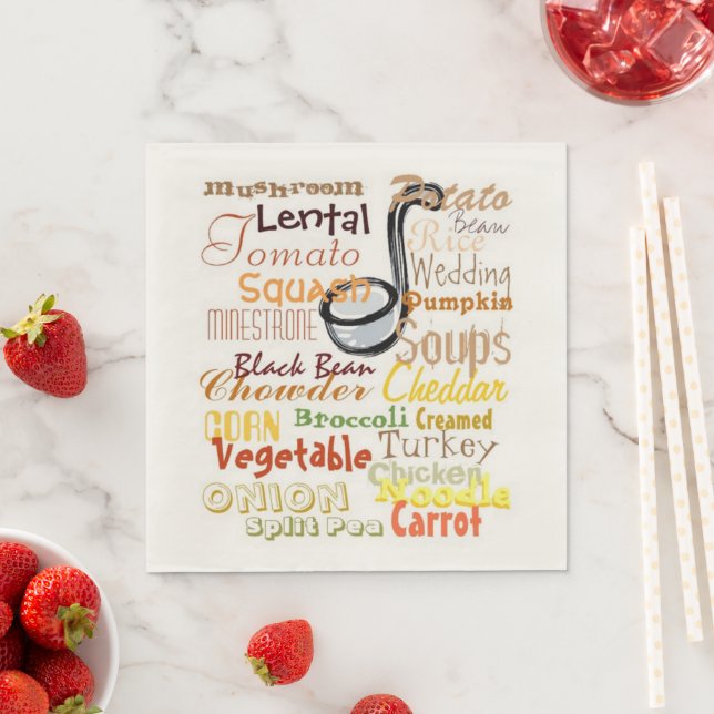 Soups Soup Food Graphic Art Napkin (Insitu)