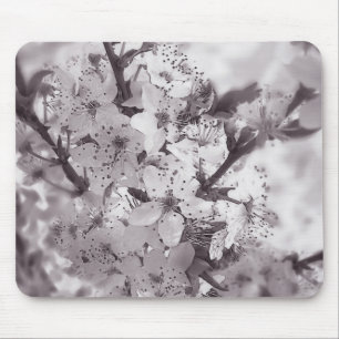 Sour Cherry Tree Black And White Mouse Mat