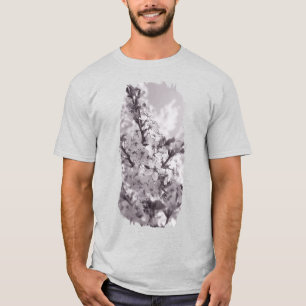 Sour Cherry Tree Black And White T-Shirt