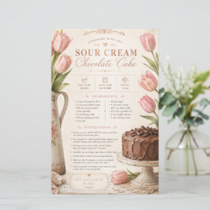 Sour Cream Chocolate Cake Recipe, Pink Tulips Card