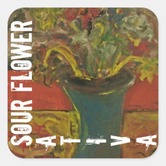 SOUR FLOWER SATIVA SQUARE STICKER