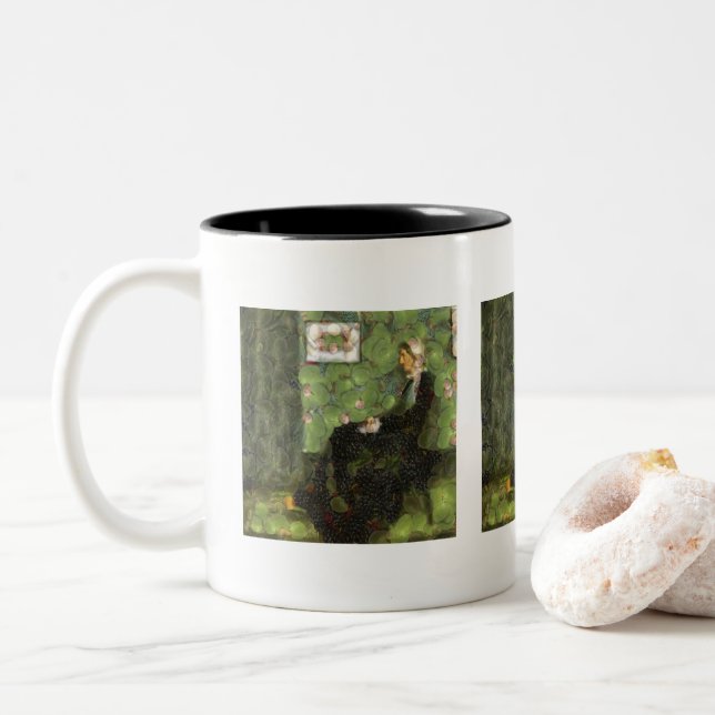 Sour Grapes Fine Art Spoof Two-Tone Coffee Mug (With Donut)