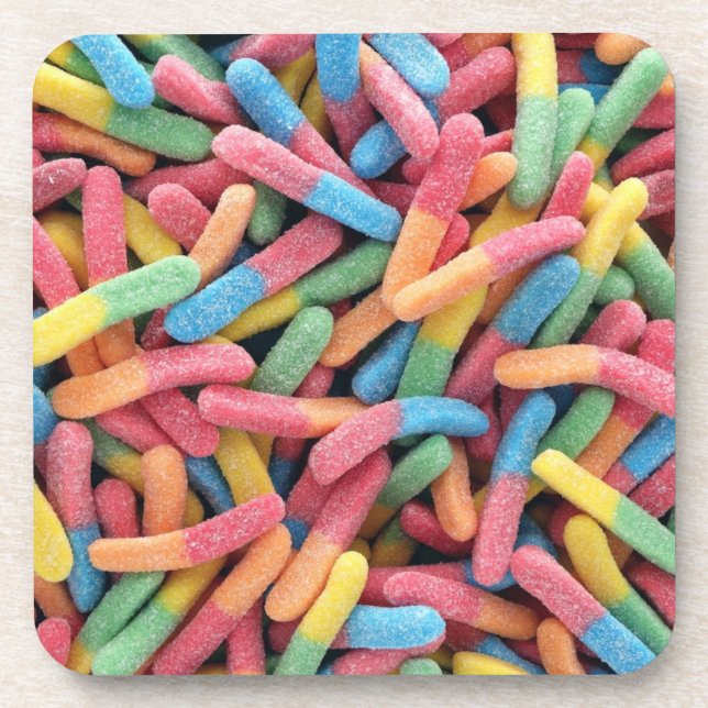 Sour Gummy Worms Coaster (Front)