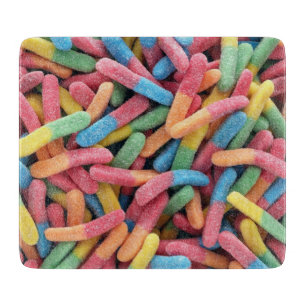 Sour Gummy Worms Cutting Board