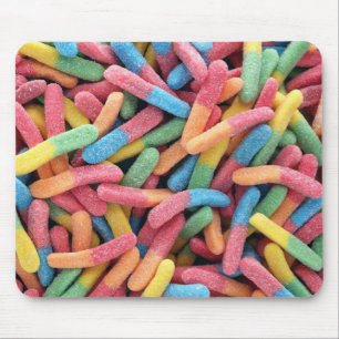 Sour Gummy Worms Mouse Mat