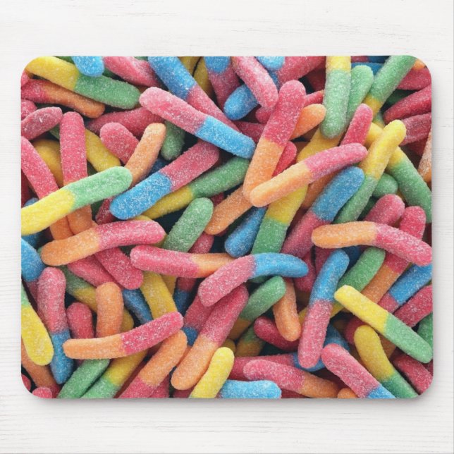Sour Gummy Worms Mouse Mat (Front)