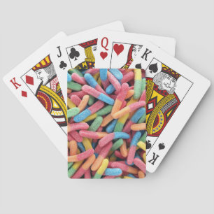 Sour Gummy Worms Playing Cards