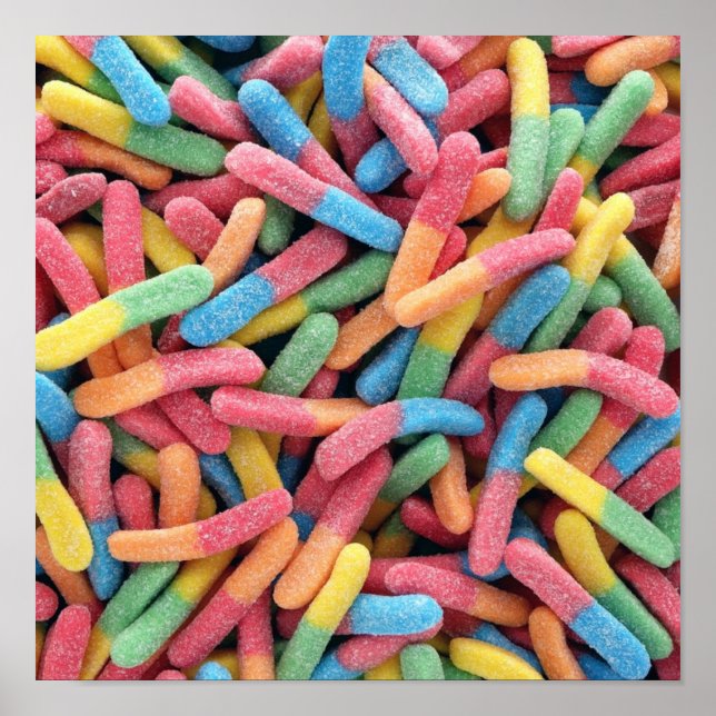 Sour Gummy Worms Poster (Front)