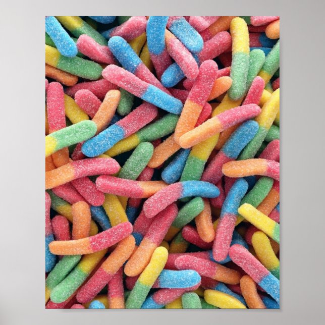 Sour Gummy Worms Poster (Front)