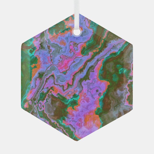 Sour Marble   Glass Tree Decoration (Front)
