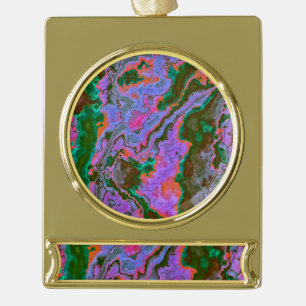 Sour Marble   Gold Plated Banner Ornament