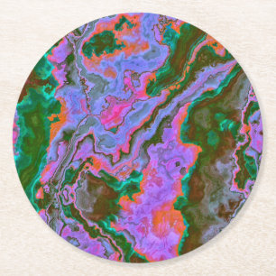 Sour Marble Round Paper Coaster