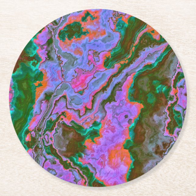 Sour Marble   Round Paper Coaster (Front)