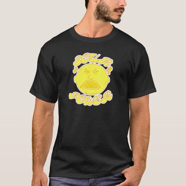 Sour Power Funny Lemon Cartoon Saying T-Shirt (Front)