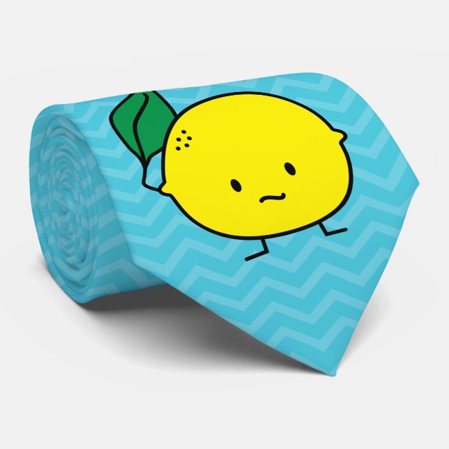 Sour yellow lemon leaf citrus fruit lemony tie (Rolled)