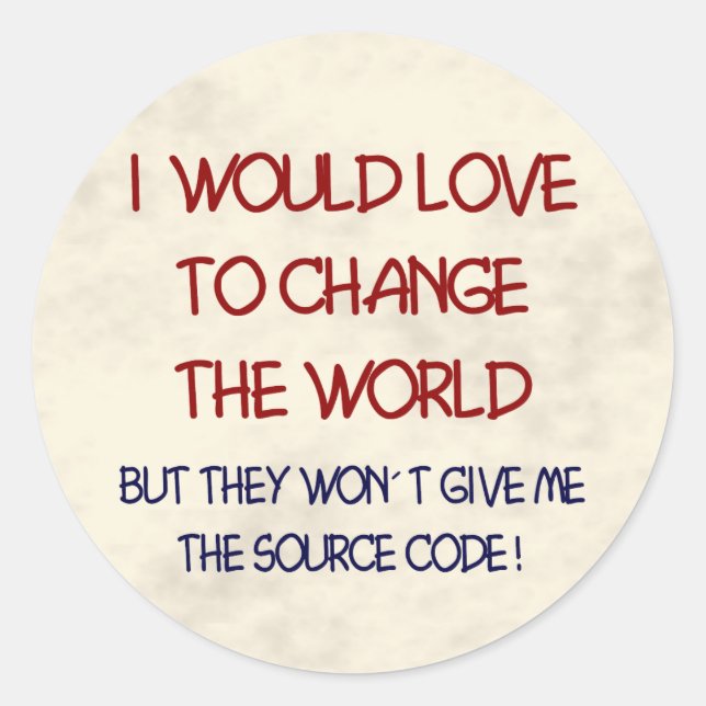 source code classic round sticker (Front)