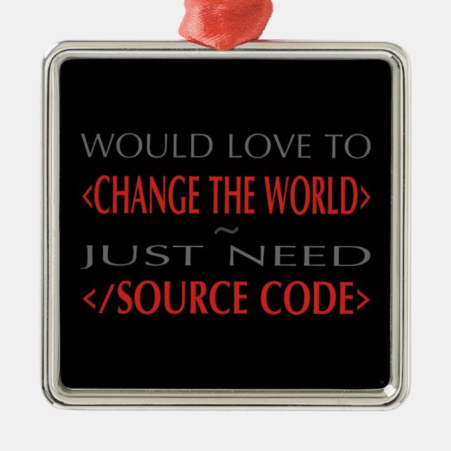 Source Code Metal Tree Decoration (Front)