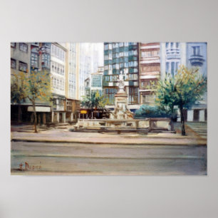 Source of Neptune (A Coruña)/Neptune fountain Poster