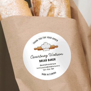 Sourdough Bread Bakery Thank You Label
