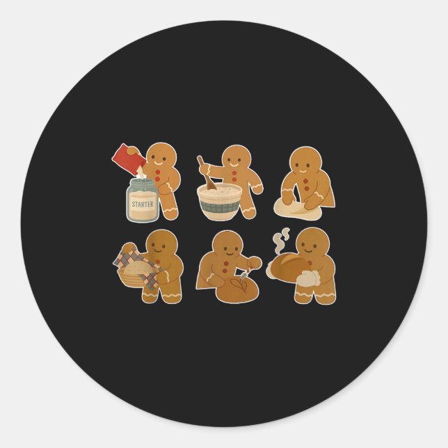 Sourdough Bread Christmas Gingerbread Homemaker Ba Classic Round Sticker (Front)