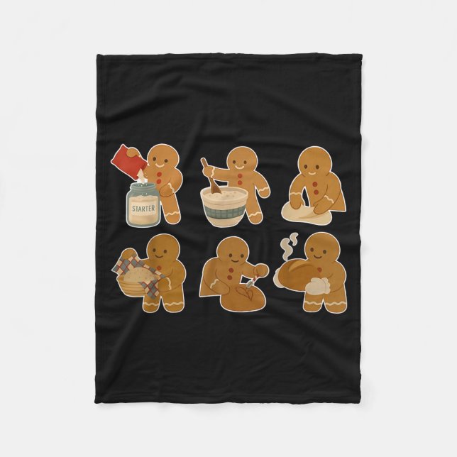 Sourdough Bread Christmas Gingerbread Homemaker Ba Fleece Blanket (Front)