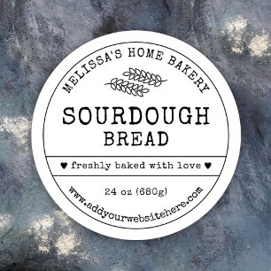 Sourdough Bread Rustic Vintage Simple Bakery Label
