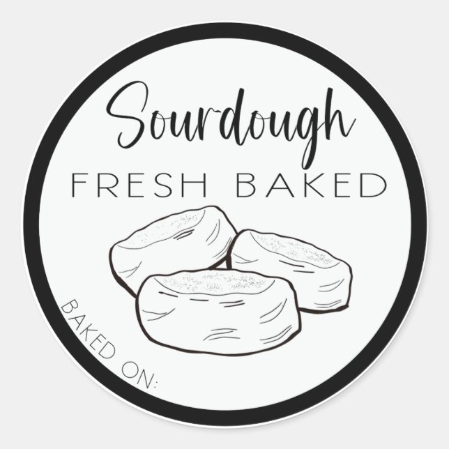 SOURDOUGH english muffin labels, english muffins Classic Round Sticker (Front)